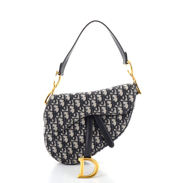 Christian Dior Saddle Handbag Oblique Canvas Medium