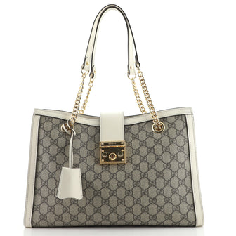 Gucci Padlock Chain Tote GG Coated Canvas Medium
