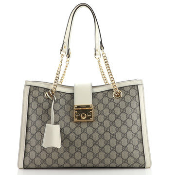 Gucci Padlock Chain Tote GG Coated Canvas Medium
