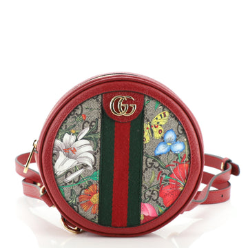 Gucci Ophidia Round Backpack Flora GG Coated Canvas Mini