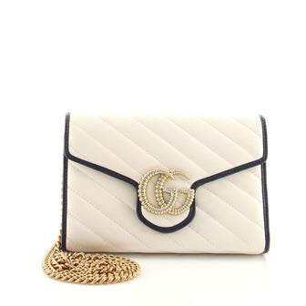 Gucci GG Marmont Chain Wallet Diagonal Quilted Leather Mini