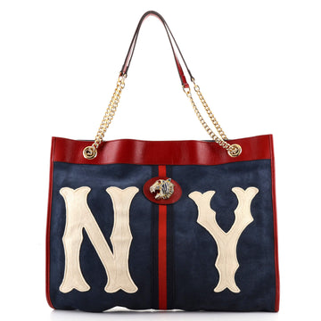 Gucci Rajah Chain Tote Suede with Applique Large