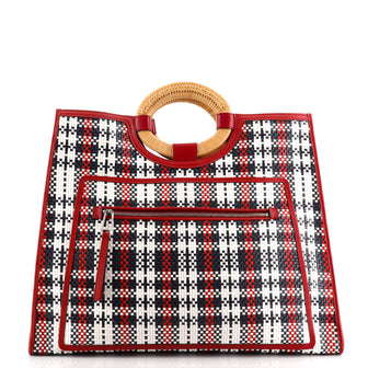 Fendi Runaway Shopper Tote Woven Leather Large