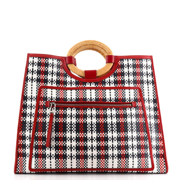 Fendi Runaway Shopper Tote Woven Leather Large