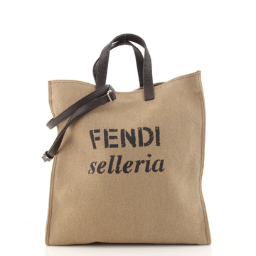 Fendi Selleria Logo Tote Canvas Large