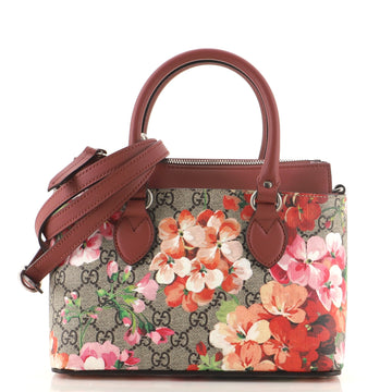 Gucci Linea A Convertible Tote Blooms Print GG Coated Canvas Mini