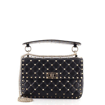 Valentino Rockstud Spike Flap Bag Quilted Leather Medium