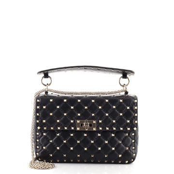 Valentino Rockstud Spike Flap Bag Quilted Leather Medium