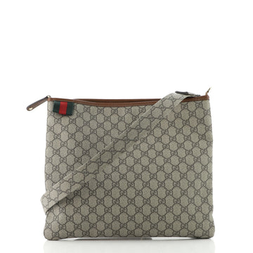 Gucci Web Loop Flat Messenger GG Coated Canvas Large