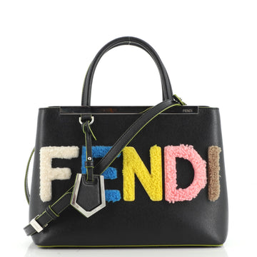 Fendi 2Jours Logo Bag Shearling and Leather Petite