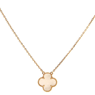 Van Cleef & Arpels Vintage Alhambra Pendant Necklace 18K Yellow Gold and Mother of Pearl