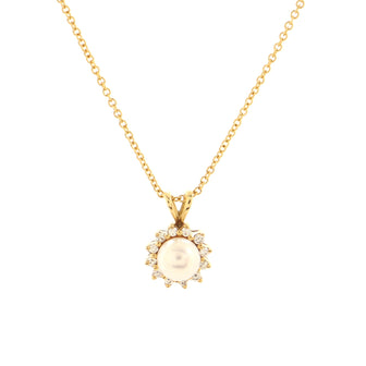Tiffany & Co. Signature Pendant Necklace 18K Yellow Gold and Akoya Pearl