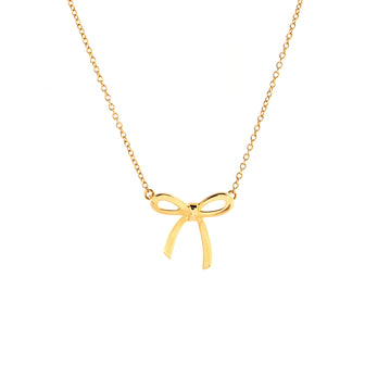 Tiffany & Co. Bow Pendant Necklace 18K Rose Gold Mini