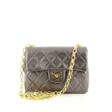 Chanel Vintage Square Classic Single Flap Bag Quilted Lambskin Mini