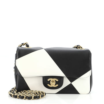 Chanel Classic Single Flap Bag Geometric Patchwork Lambskin Mini