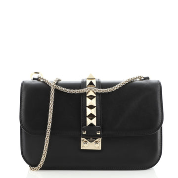 Valentino Glam Lock Shoulder Bag Leather Medium