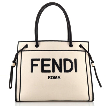 Fendi Roma Shopper Tote Canvas Small