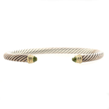 David Yurman Cable Classic Bracelet Sterling Silver with 14K Yellow Gold and Peridot 5mm