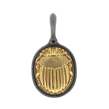 David Yurman Petrvs Scarab Amulet Pendant Pendant & Charms 18K Yellow Gold and Titanium