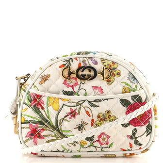 Gucci Trapuntata Camera Shoulder Bag Quilted Flora Canvas	 Mini