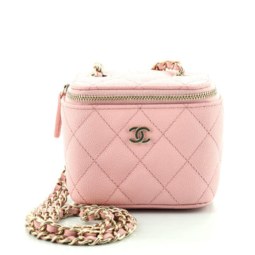 Chanel Classic Vanity Case with Chain Quilted Caviar Mini