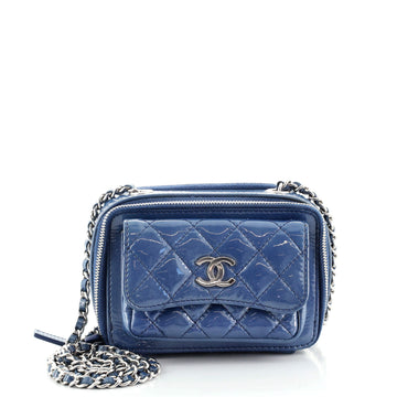 Chanel Pocket Box Camera Case Quilted Patent Mini