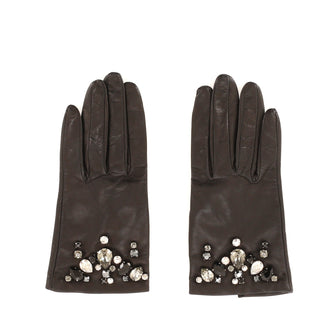 Prada Gloves Leather with Crystals