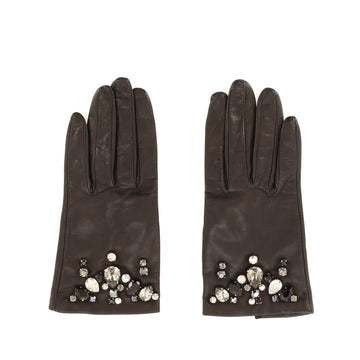 Prada Gloves Leather with Crystals