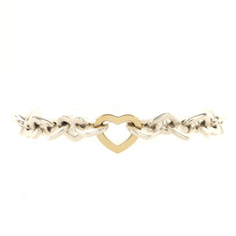 Tiffany & Co. Heart Link Bracelet Sterling Silver and 18K Yellow Gold