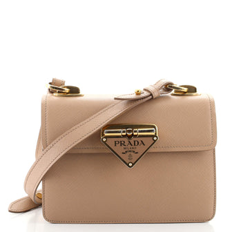Prada Flip Lock Shoulder Bag Saffiano Leather Small