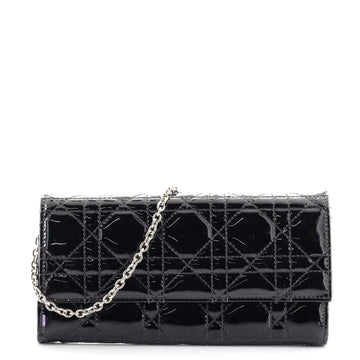 Christian Dior Lady Dior Rendez Vous Short Chain Wallet Cannage Quilt Patent