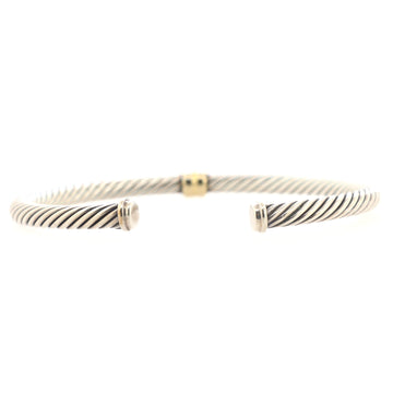 David Yurman Cable Classic Center Station Bracelet Sterling Silver with 18K Yellow Gold 4mm