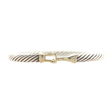 David Yurman Cable Buckle Bracelet Sterling Silver with 14K Yellow Gold 5mm