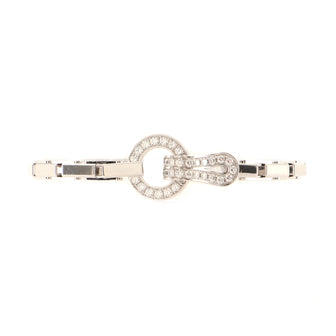 Cartier Agrafe Chain Link Bracelet 18K White Gold and Diamonds
