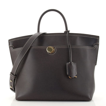 Burberry Society Top Handle Bag Leather