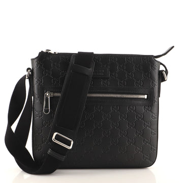 Gucci Signature Zip Messenger Bag Guccissima Leather Small