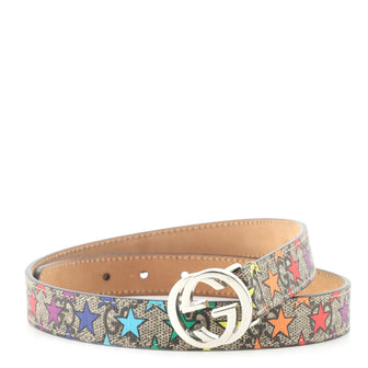 Gucci Interlocking G Belt Printed GG Coated Canvas Thin