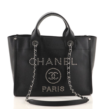 Chanel Deauville Tote Studded Caviar Small