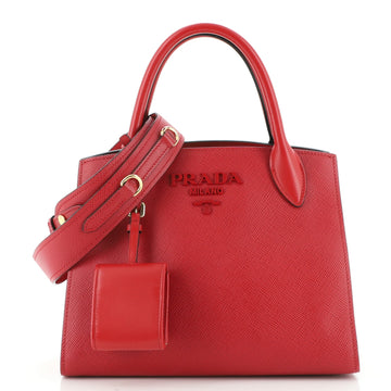 Prada Monochrome Tote Saffiano with City Calf Small