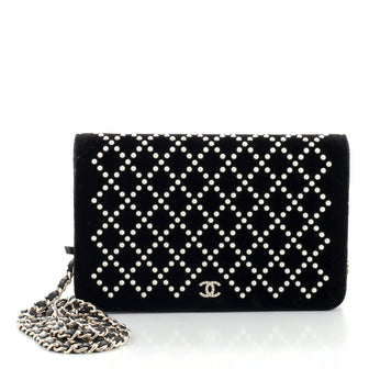 Chanel Wallet on Chain Pearl Embellished Velvet
