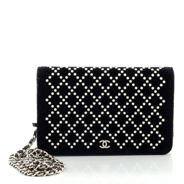 Chanel Wallet on Chain Pearl Embellished Velvet