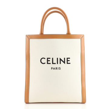 Celine Vertical Cabas Tote Canvas with Leather Small