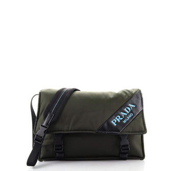 Prada Logo Stripe Messenger Bag Tessuto Medium