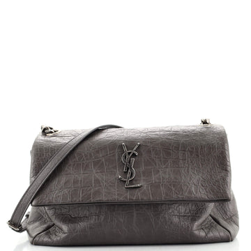 Saint Laurent West Hollywood Shoulder Bag Crocodile Embossed Leather Medium