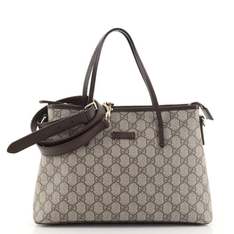 Gucci Convertible Zip Tote GG Coated Canvas Small