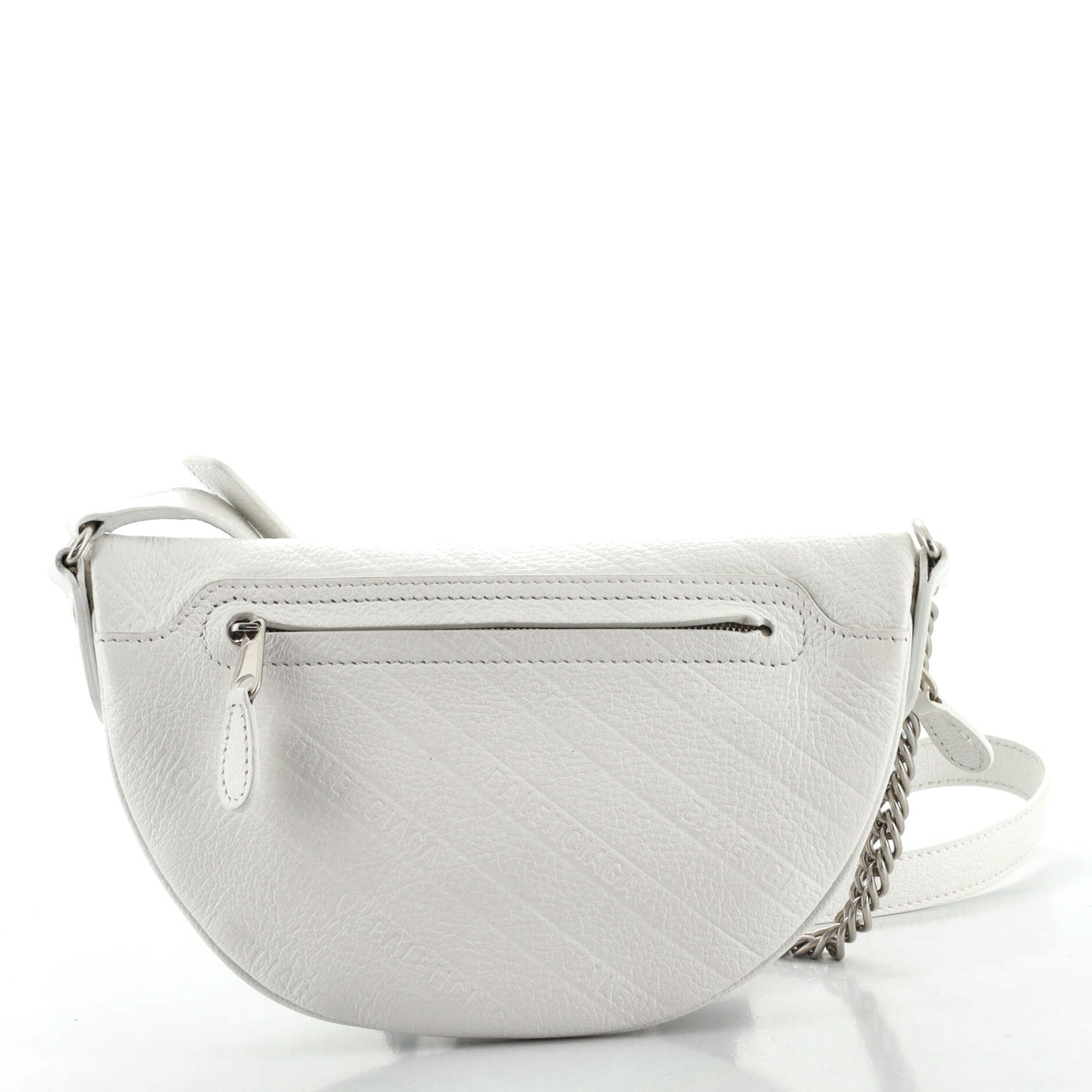 Balenciaga Souvenir Belt Bag Logo Embossed Leather XXS White 121292287
