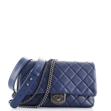 Chanel Double Carry Chain Waist Bag Quilted Goatskin Large