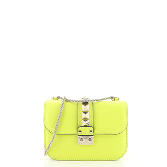 Valentino Glam Lock Shoulder Bag Leather Small