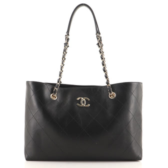 Chanel CC Chain Shopping Tote Stitched Calfskin Large