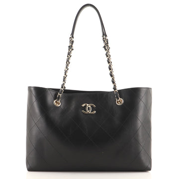 Chanel CC Chain Shopping Tote Stitched Calfskin Large